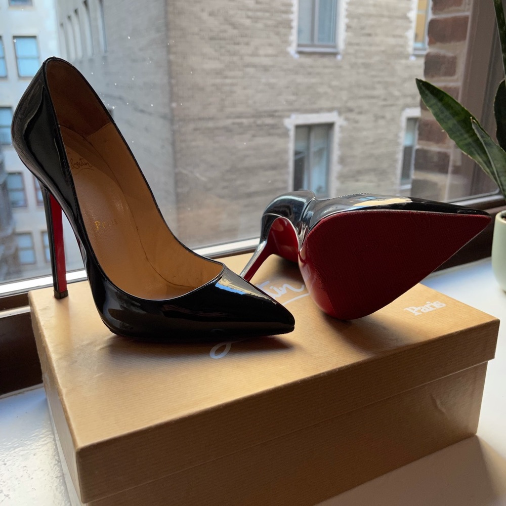 Christian Louboutin 120mm black heels. Size 38